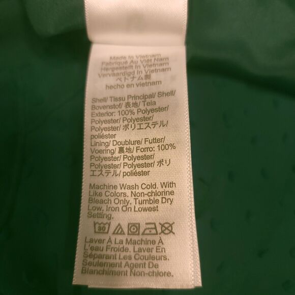 J.CREW Womens M  Top Ruffle Clip Dot Button Down Lined Blouse Green - Picture 9 of 10